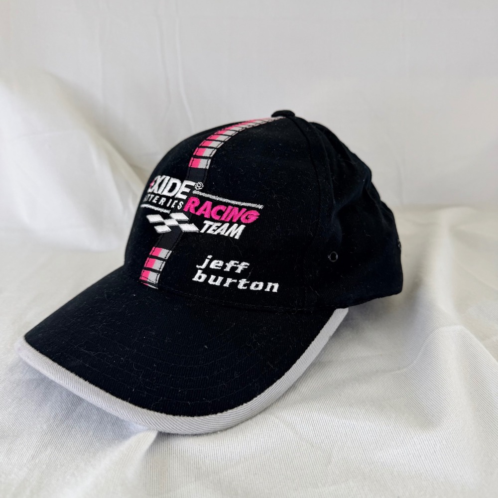 Vintage Jeff Burton Exide Batteries Racing Team Hat Black Roush Racing 99 Cap - Picture 3 of 6